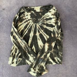 Heart & Hips Tie Dye Cropped Hacci Long Sleeve